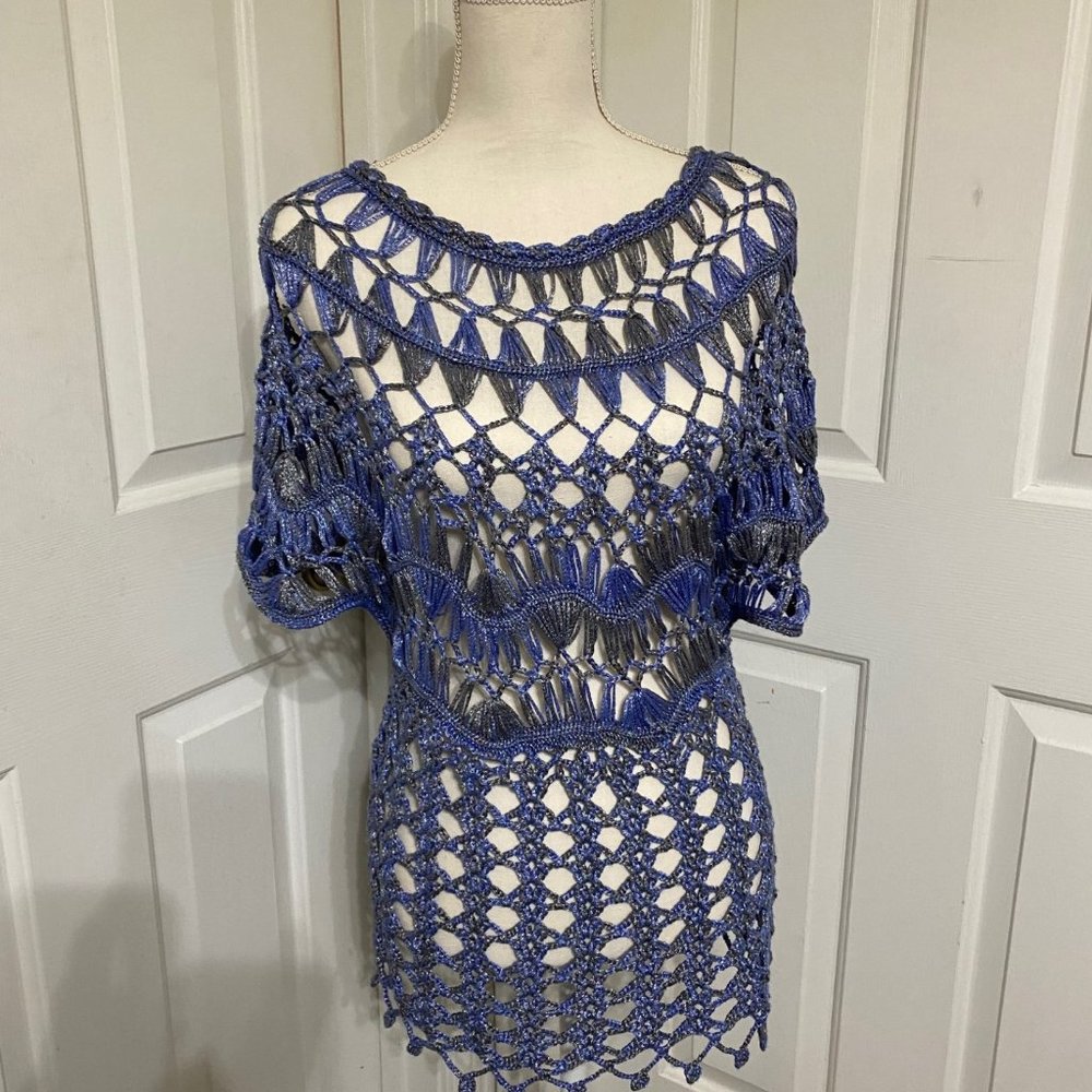 S/M Beautifully Detailed, Crocheted Top by Keren Hart